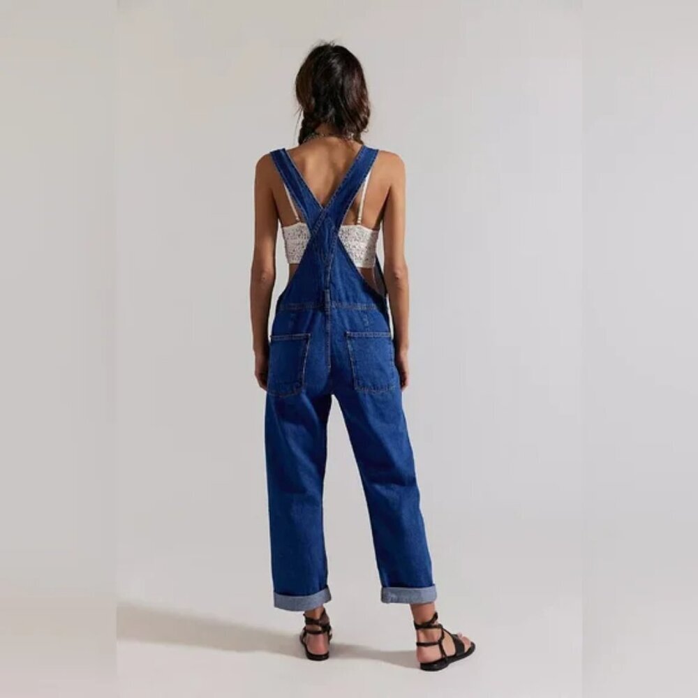 Free People Blue Denim Women's Overalls - Picture 4 of 8